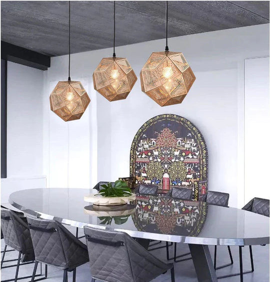 Simple Light And Shadow Faceted Ball Chandelier Creative Metal Restaurant Coffee Shop Bar Club