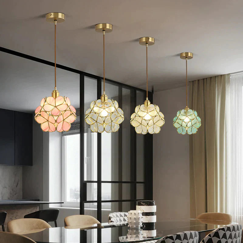 Nordic Bedside Small Chandelier Simple Long Restaurant Full Copper Lamp Pendant