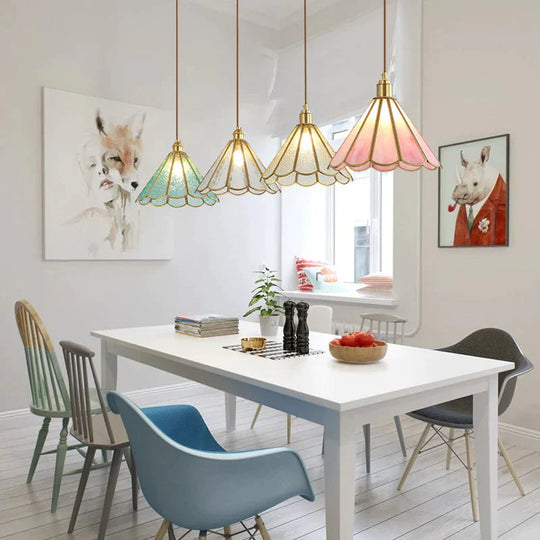 Nordic Bedside Small Chandelier Simple Long Restaurant Full Copper Lamp Pendant