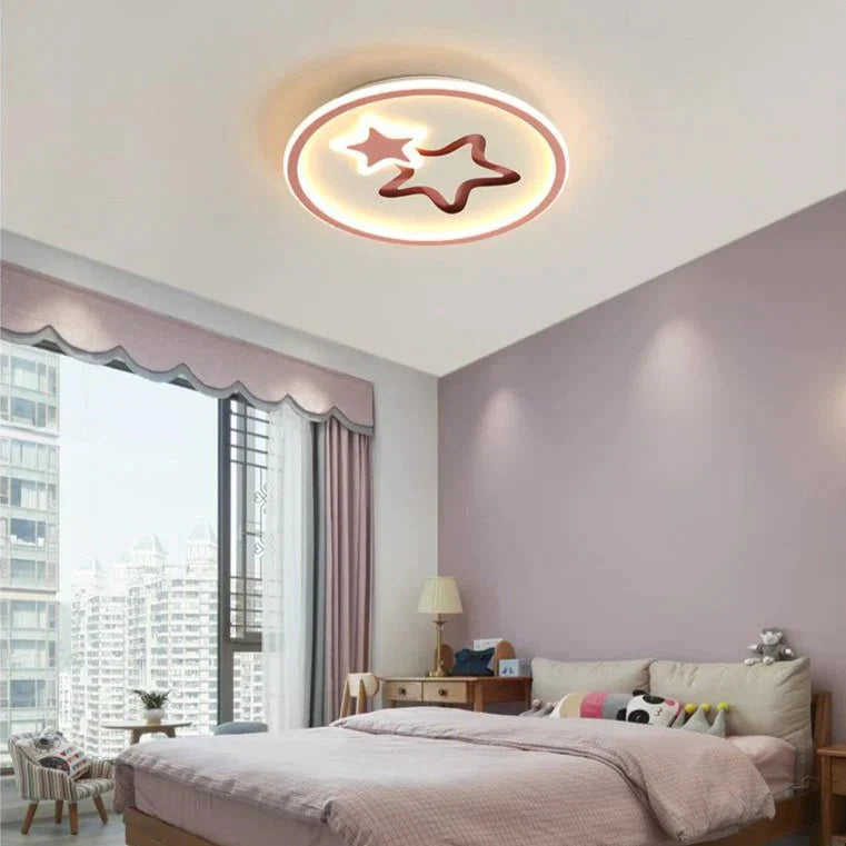 Creative Blue Star Children’s Room Ceiling Lamp