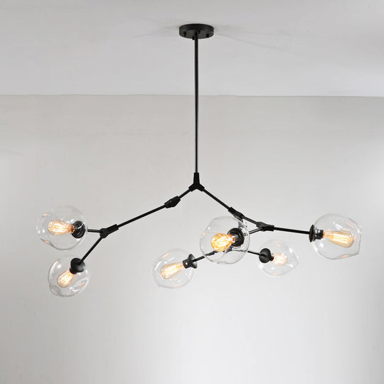 Elegant Glass Molecular Pendant Chandelier For Living Room Decor 6 / Black Clear Lighting