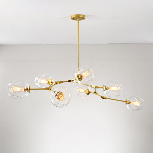 Elegant Glass Molecular Pendant Chandelier For Living Room Decor 7 / Gold Clear Lighting