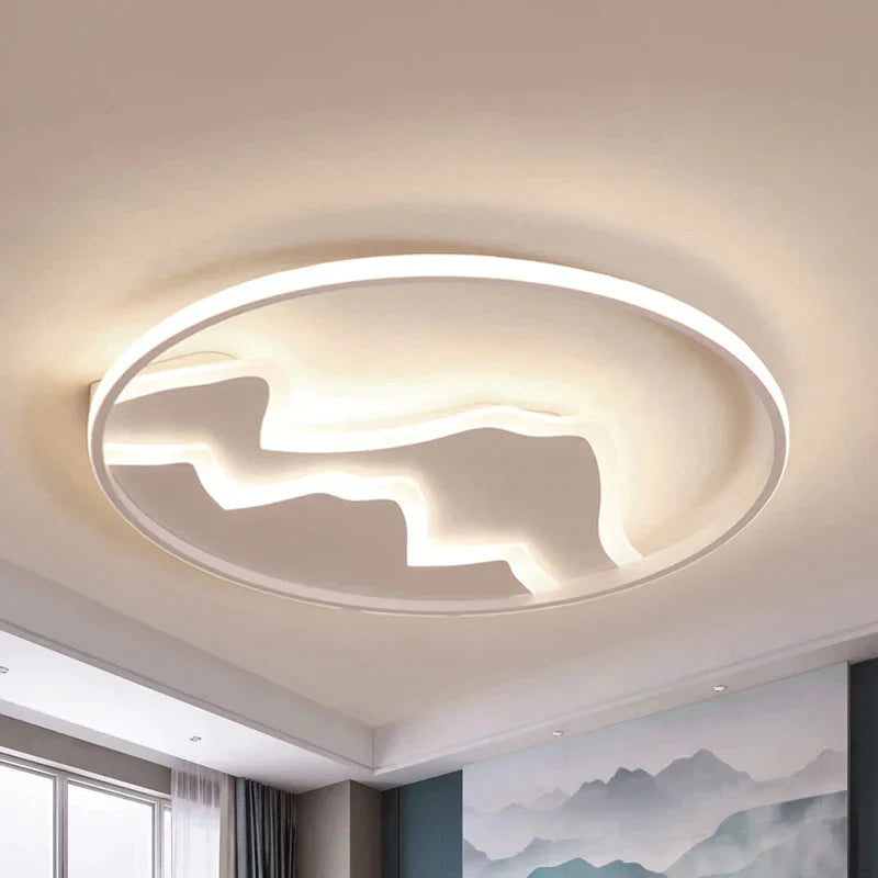Acrylic Mountain Ceiling Light Living Room Hallway Modern LED Flushmount Light in White - White - Clearhalo - &