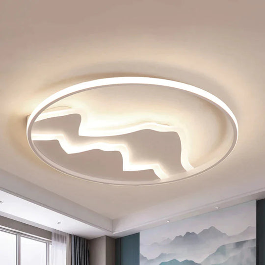 Acrylic Mountain Ceiling Light Living Room Hallway Modern LED Flushmount Light in White - White - Clearhalo - &
