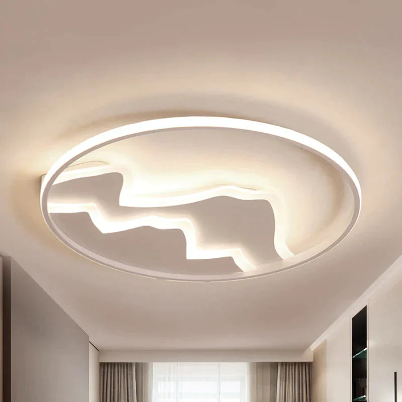 Acrylic Mountain Ceiling Light Living Room Hallway Modern LED Flushmount Light in White - Clearhalo - &