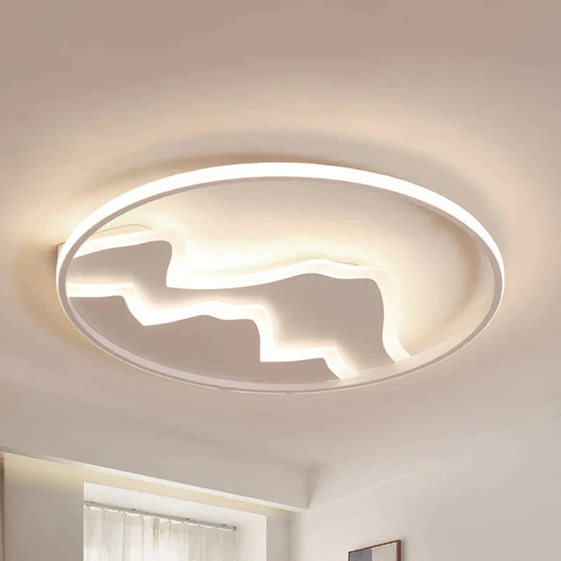 Acrylic Mountain Ceiling Light Living Room Hallway Modern LED Flushmount Light in White - Clearhalo - &