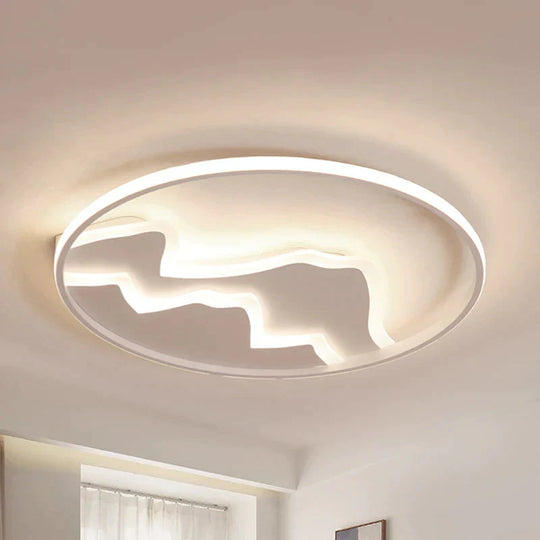Acrylic Mountain Ceiling Light Living Room Hallway Modern LED Flushmount Light in White - Clearhalo - &