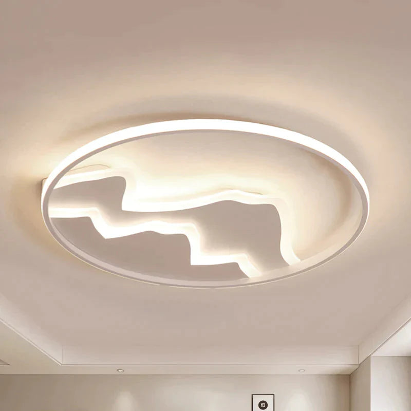 Acrylic Mountain Ceiling Light Living Room Hallway Modern LED Flushmount Light in White - Clearhalo - &