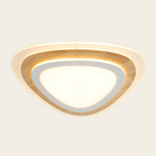 Kids Room Led Flush Mount With Creative Acrylic Light And Nautical Theme In Wood Finish - Ceiling
