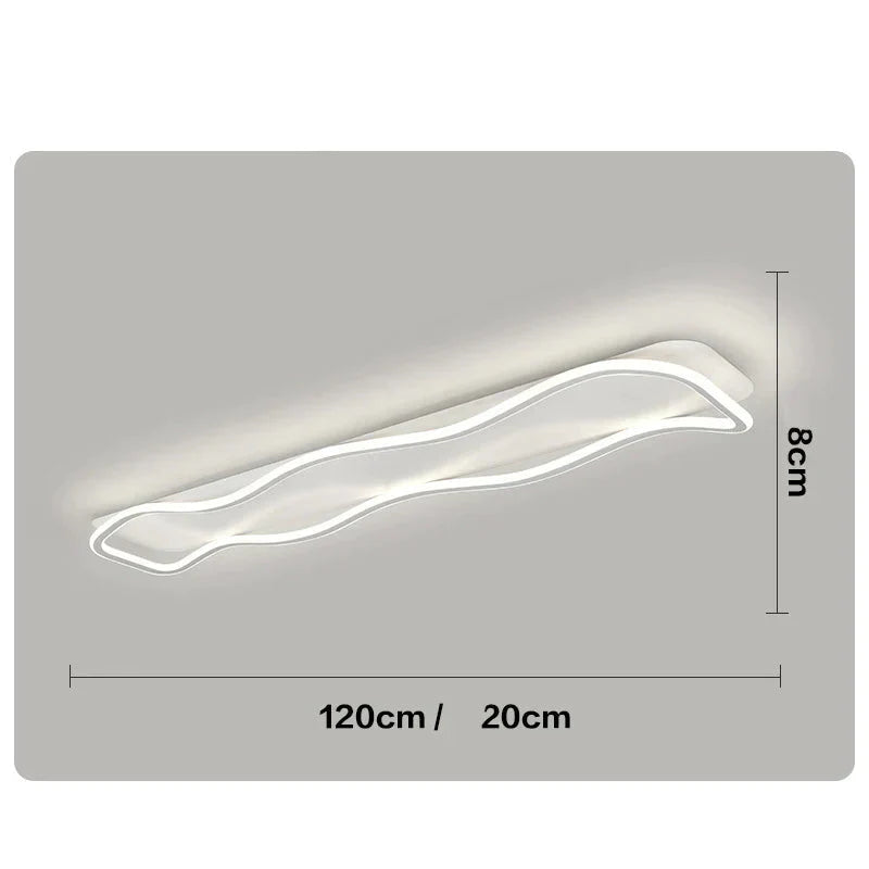 Corridor Lights Long Cloakroom Modern Simple Balcony Entrance Hall Wave Ceiling White / L 120Cm