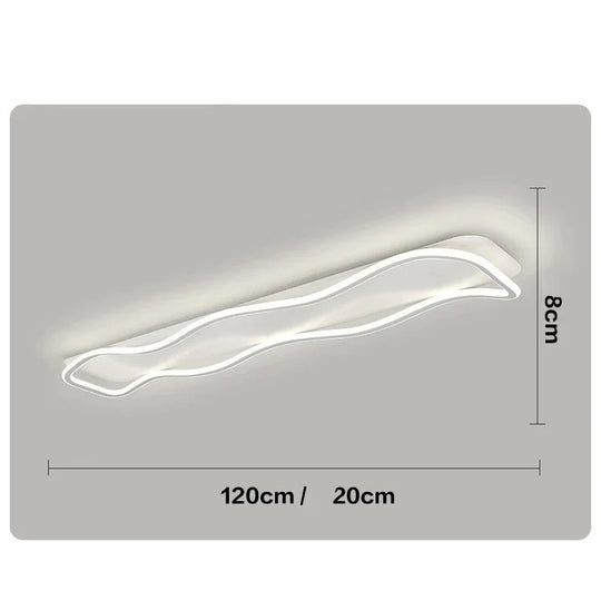 Corridor Lights Long Cloakroom Modern Simple Balcony Entrance Hall Wave Ceiling White / L 120Cm