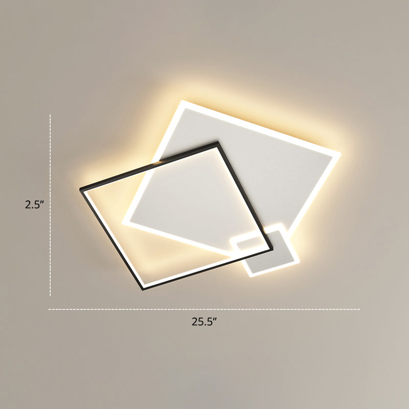 Bedroom Brilliance In A Stack: Minimalistic Led Metal Flush Mount Ceiling Ligh Black - White /