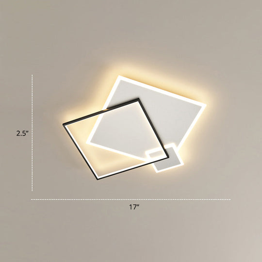 Bedroom Brilliance In A Stack: Minimalistic Led Metal Flush Mount Ceiling Ligh Black - White /