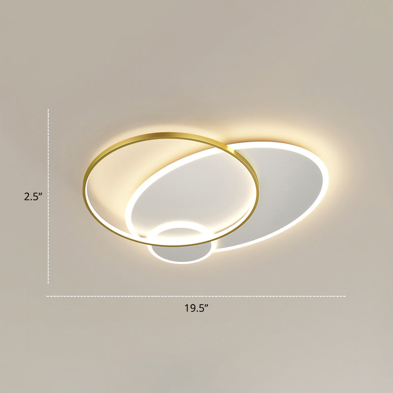 Bedroom Brilliance In A Stack: Minimalistic Led Metal Flush Mount Ceiling Ligh White - Gold /
