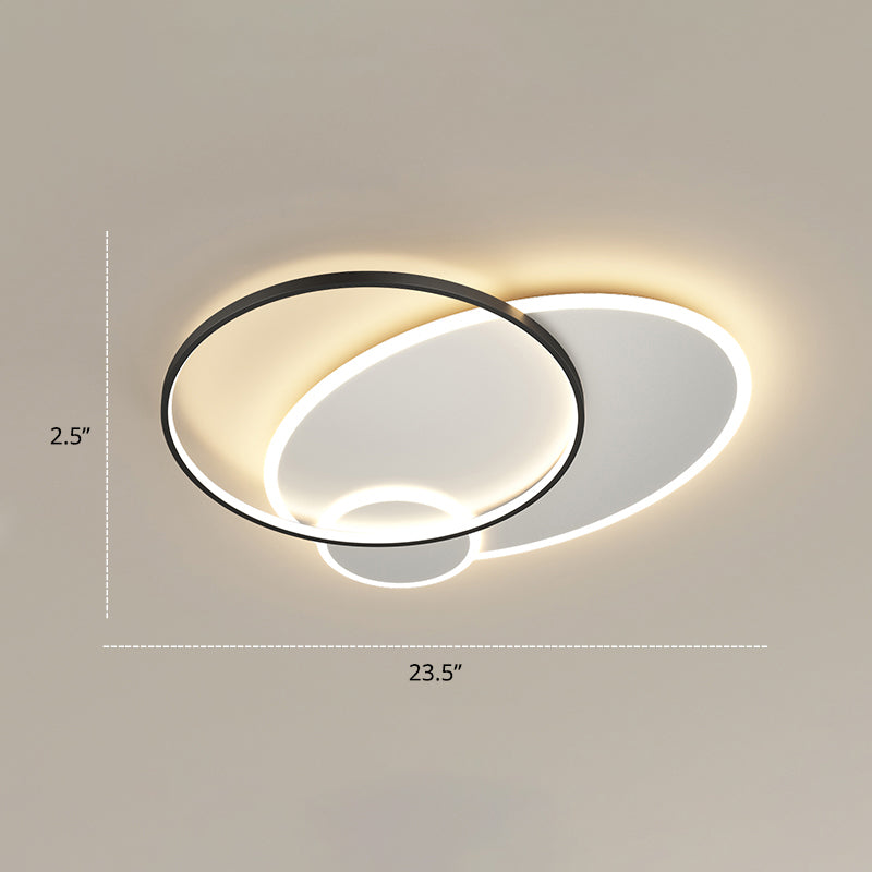 Bedroom Brilliance In A Stack: Minimalistic Led Metal Flush Mount Ceiling Ligh Black - White /