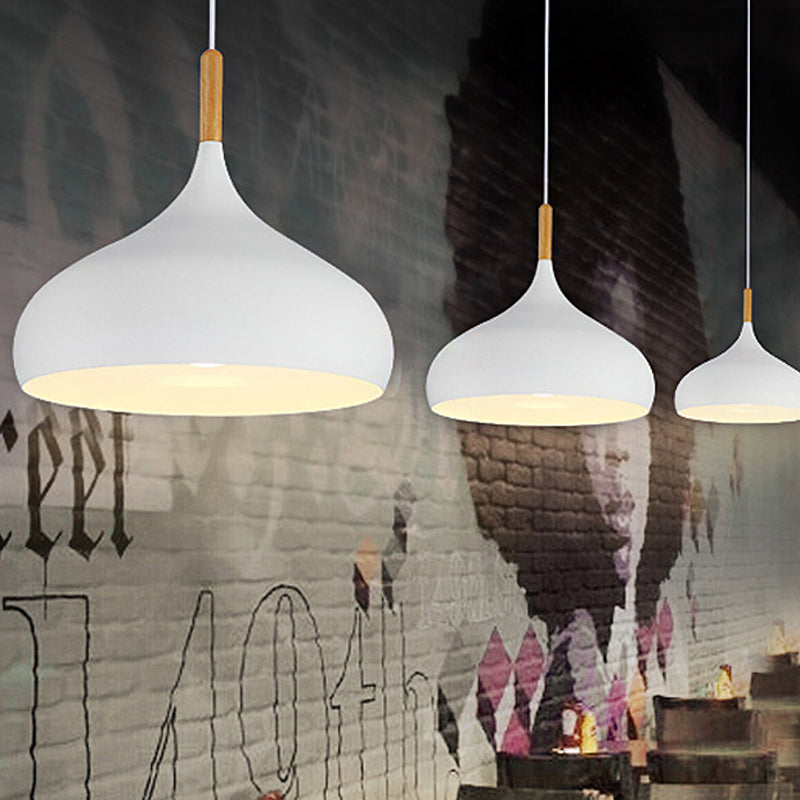 Scarlett - Nordic 9.5/12.5/14W Teardrop Pendant Lighting In Style Metal 1 Light Black/White/Gold