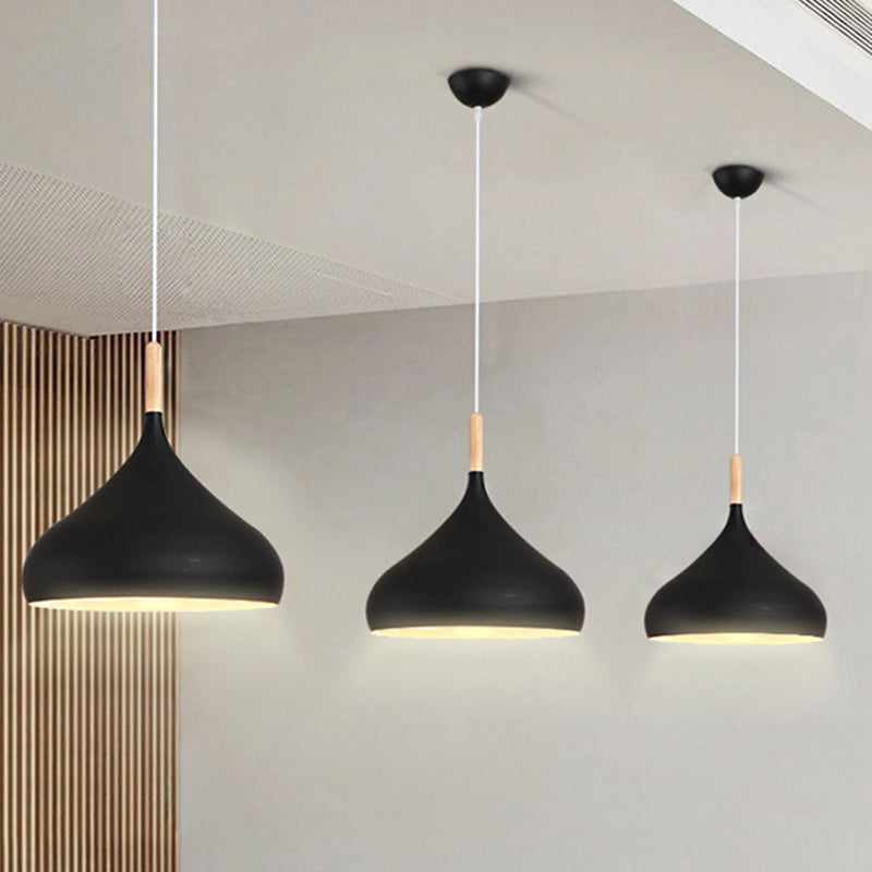 Scarlett - Nordic 9.5/12.5/14W Teardrop Pendant Lighting In Style Metal 1 Light Black/White/Gold