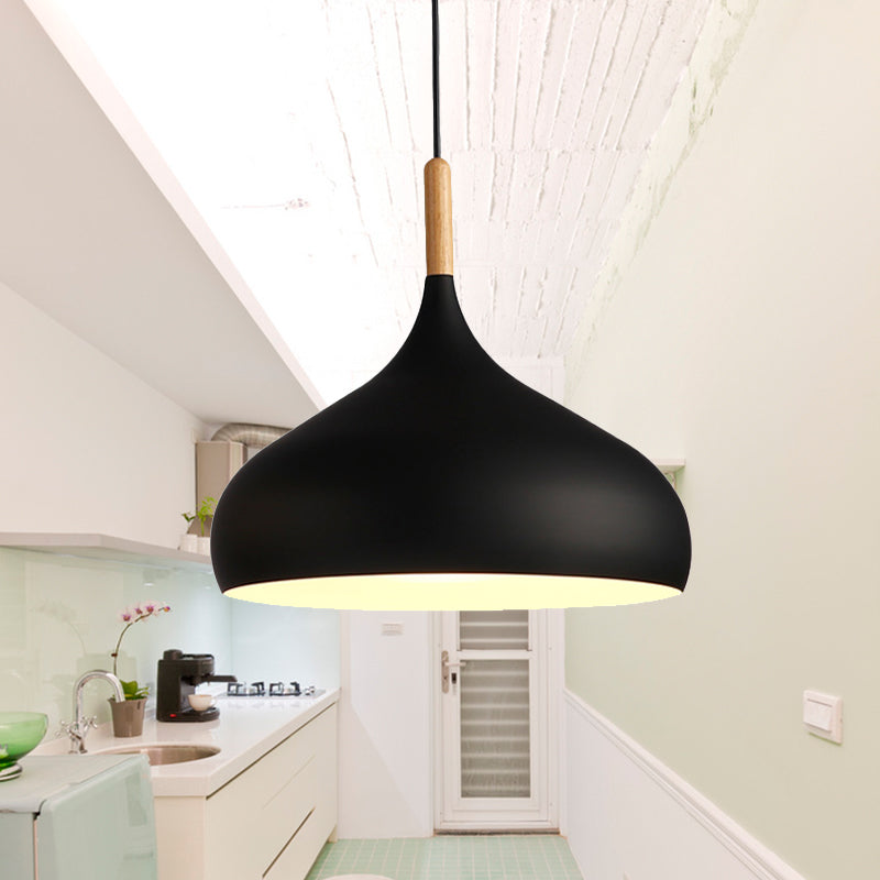 Scarlett - Nordic 9.5/12.5/14W Teardrop Pendant Lighting In Style Metal 1 Light Black/White/Gold