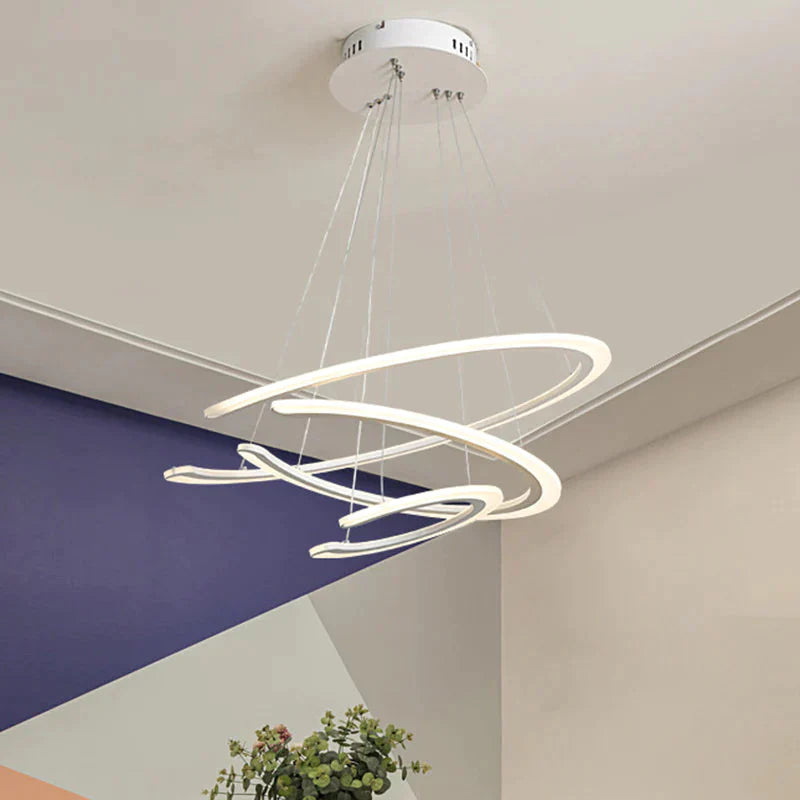 C Ring Dining Room Chandelier Acrylic Led 1/2/3 Light Postmodern Ceiling Pendant In