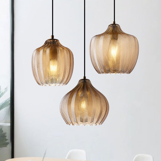 Grumium - Nordic Style Wavy Glass Pendant Ceiling Light Dining Room Dã©Cor