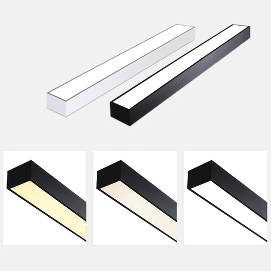 Minimalistic Office Glow: Pole - Shaped Led Metal Flush Mount Ceiling Light