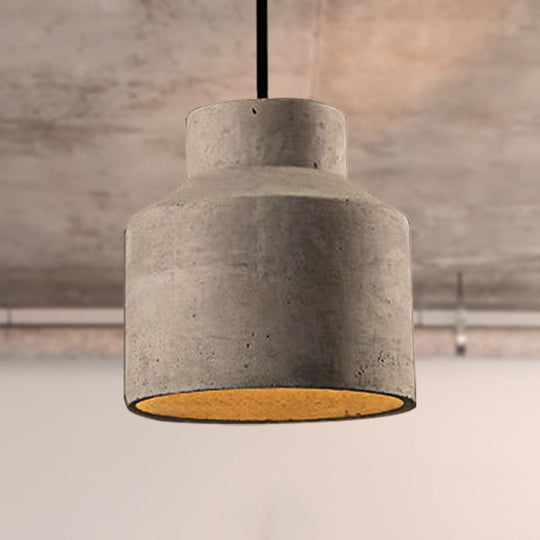 Adele - Industrial 1 Light Cement Pendant Lighting Adjustable Cord Grey