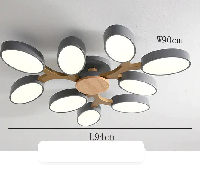 Solid Wood Living Room Ceiling Lamp Led Modern Simple Household Restaurant Lighting Hall Bedroom
