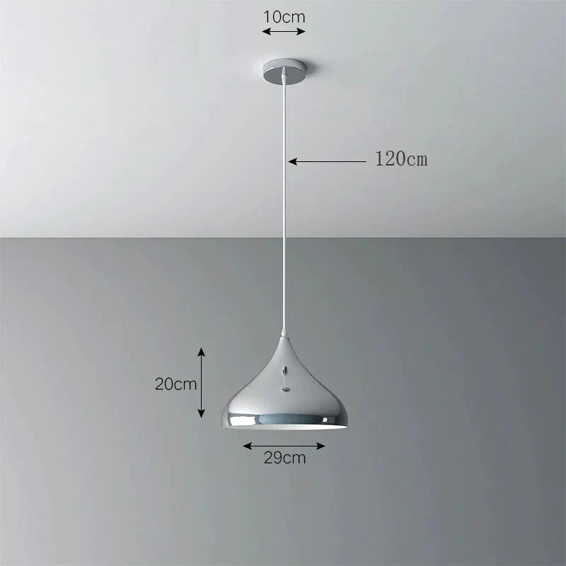 Creative Chandelier Modern Light Luxury Restaurant Simple Single Head Three Silver Bar Milk Tea