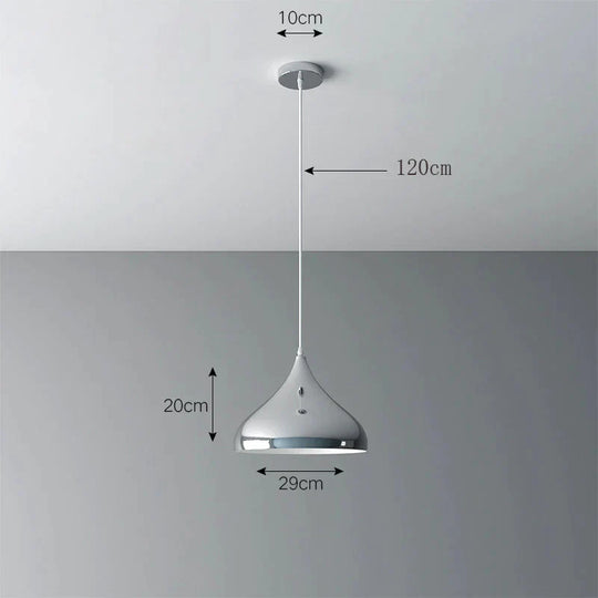 Creative Chandelier Modern Light Luxury Restaurant Simple Single Head Three Silver Bar Milk Tea