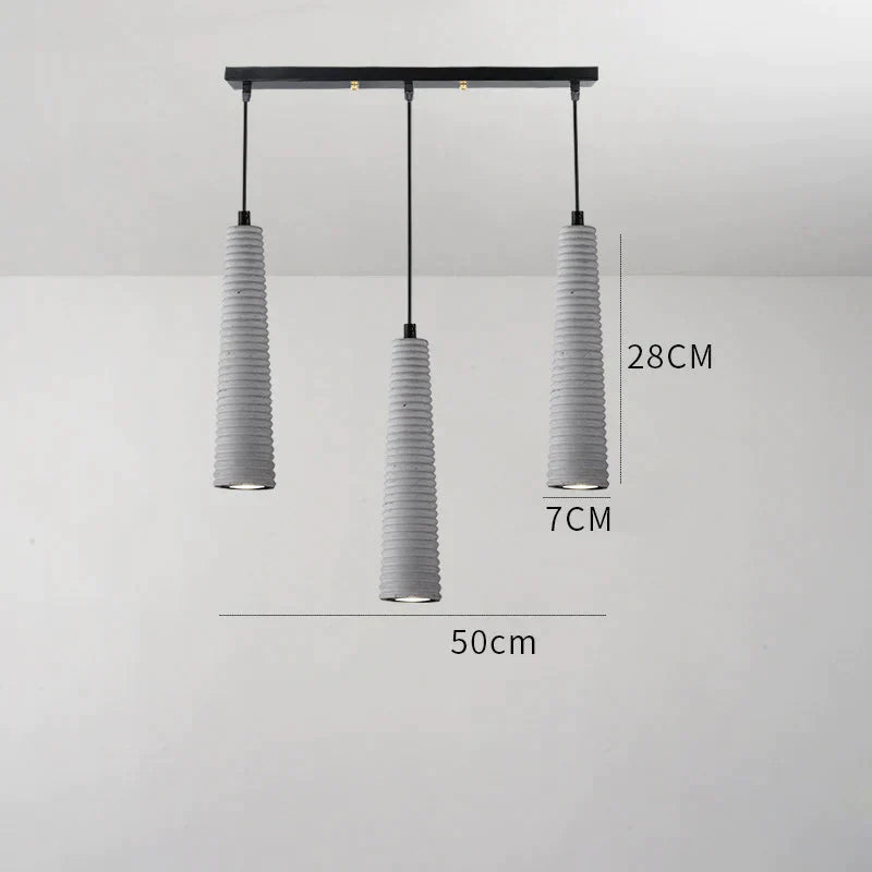 Simple Modern Creative Personality Bar Dining Room Bedside Single Three Cement Chandelier A / Tri -