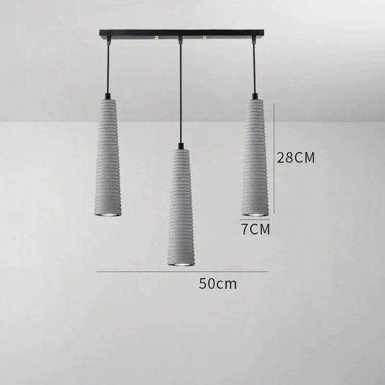 Simple Modern Creative Personality Bar Dining Room Bedside Single Three Cement Chandelier A / Tri -