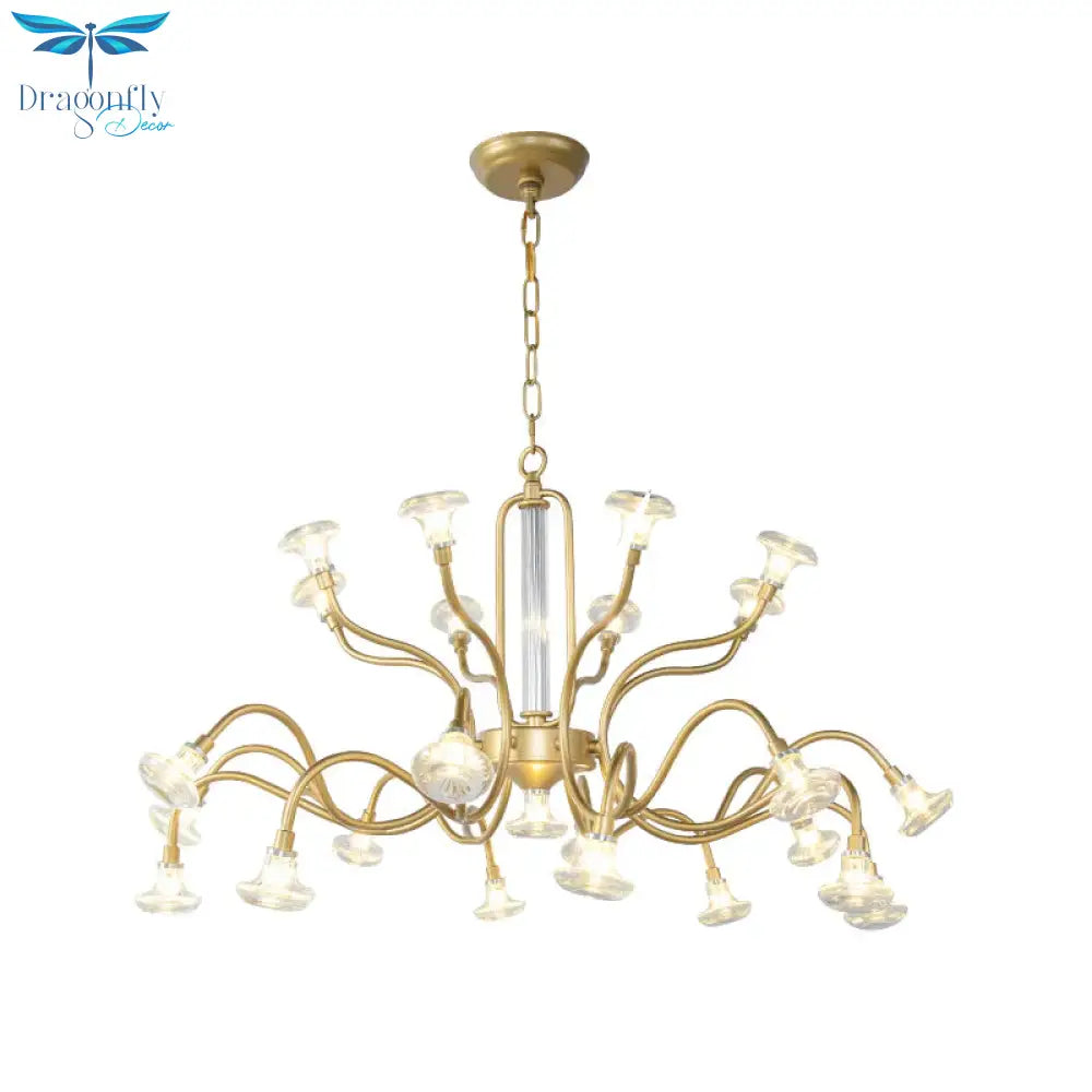 25/31 Lights Crystal Chandelier Light Lodge Gold Sputnik Living Room Hanging Lamp