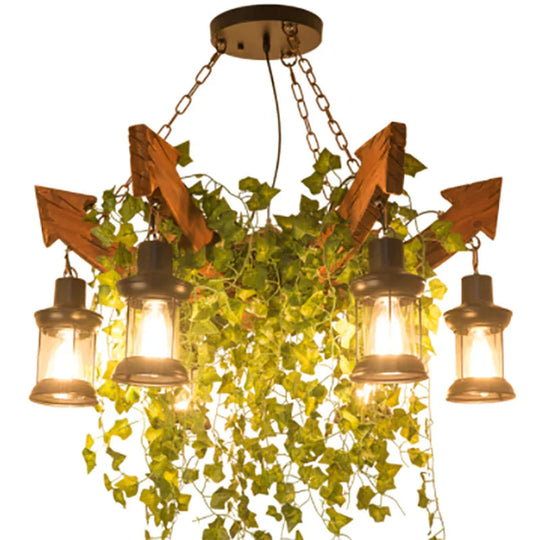 Anchor Shaped Chandelier Lighting Fixture Wood Hanging Ceiling Light
