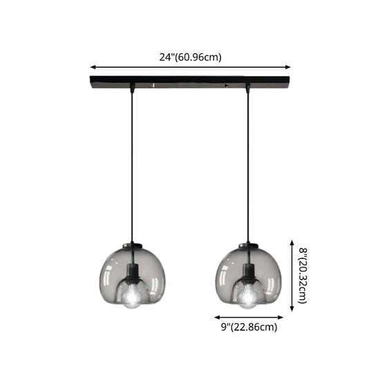 Alice - Black Mini Glass Globe Pendant Light