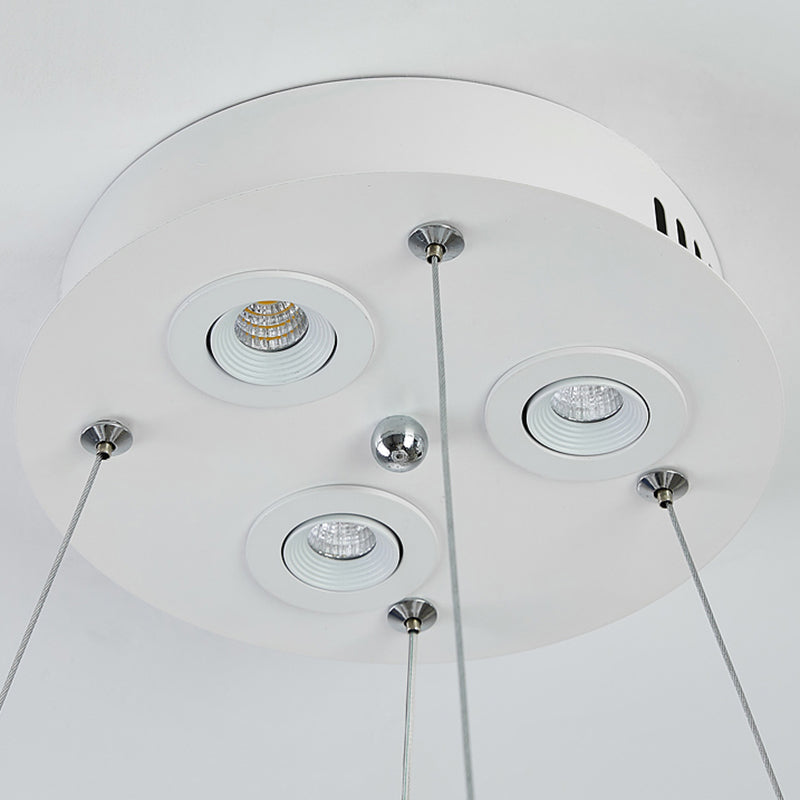 Florine - White Doughnut Feather Chandelier Pendant Lamp