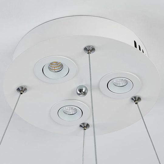 Florine - White Doughnut Feather Chandelier Pendant Lamp