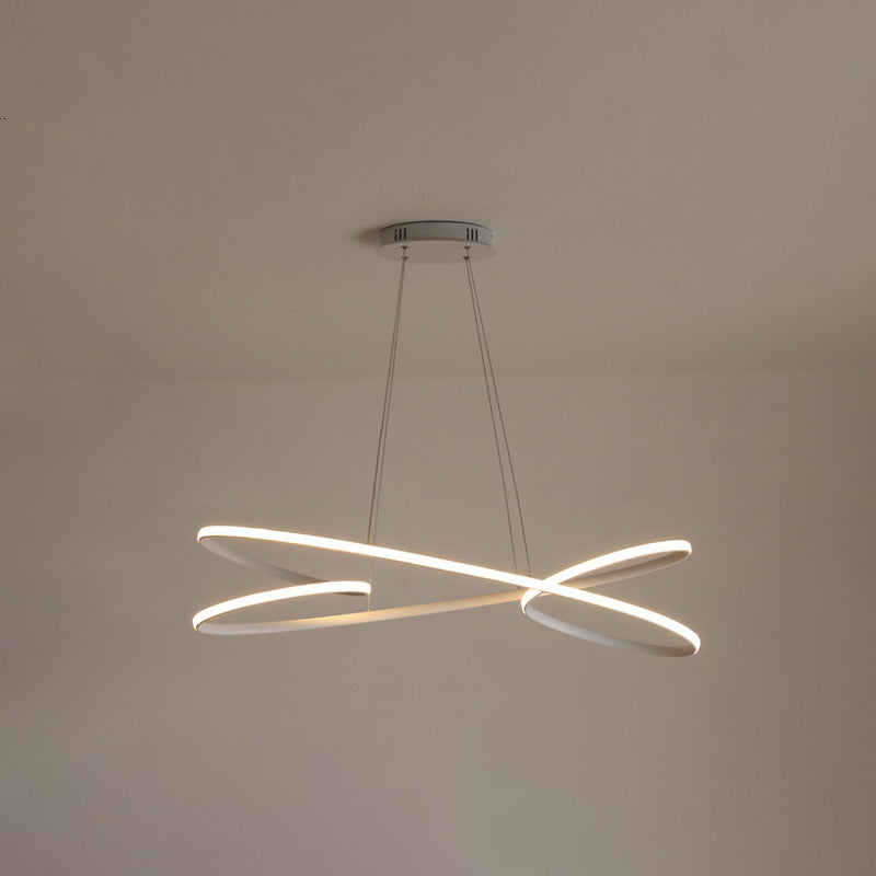 Merga - Modern Led Chandelier: Simplicity Line Aluminum Hanging Light White / 37.5