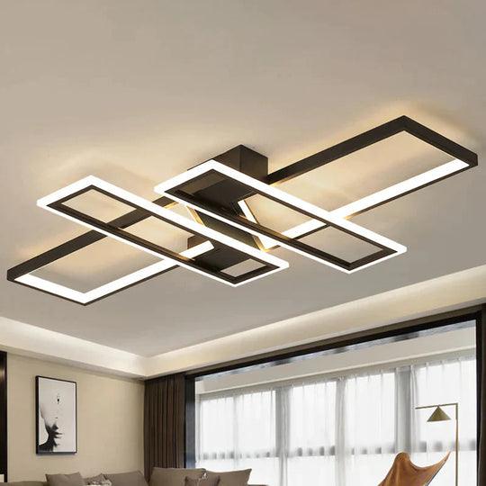 LED Frame Ceiling Mount Light Modern Acrylic Living Room Semi Flush Light Fixture - Clearhalo - &
