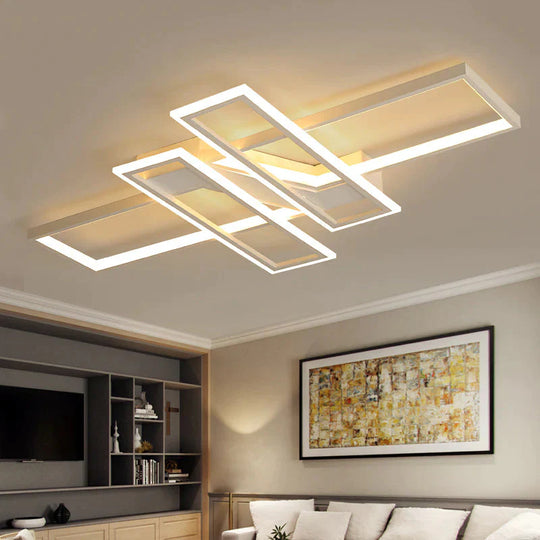 LED Frame Ceiling Mount Light Modern Acrylic Living Room Semi Flush Light Fixture - Clearhalo - &