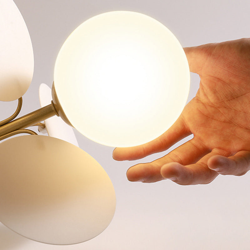 Odile - Cartoon Balloon Hanging Light Fixtures Metallic Drop Pendant With Glass Shade For Bedroom