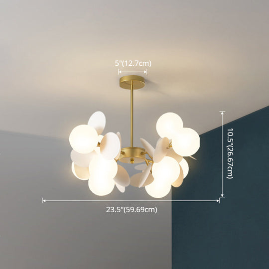 Odile - Cartoon Balloon Hanging Light Fixtures Metallic Drop Pendant With Glass Shade For Bedroom