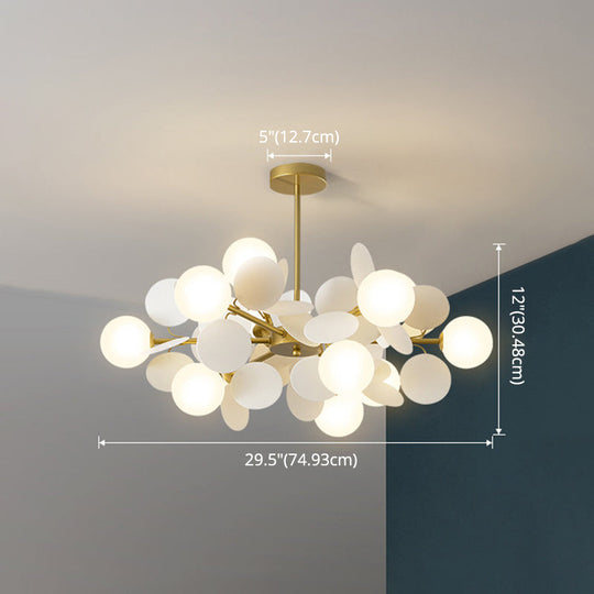 Odile - Cartoon Balloon Hanging Light Fixtures Metallic Drop Pendant With Glass Shade For Bedroom