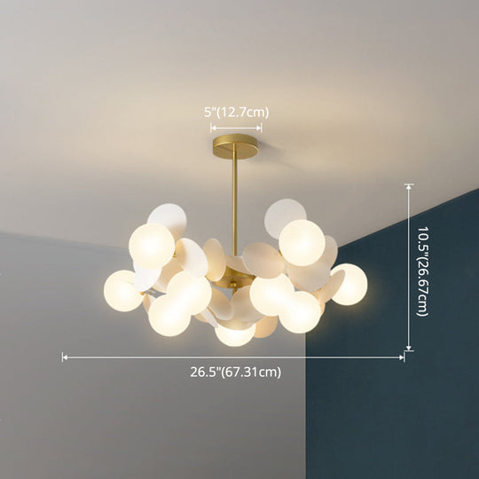 Odile - Cartoon Balloon Hanging Light Fixtures Metallic Drop Pendant With Glass Shade For Bedroom