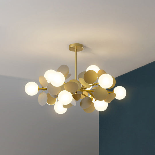 Odile - Cartoon Balloon Hanging Light Fixtures Metallic Drop Pendant With Glass Shade For Bedroom