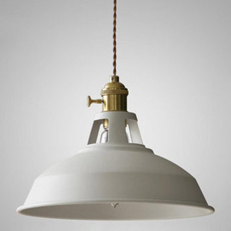 Marta - Industrial Macarons Barn Shade Pendant Light Metal 1 - Light Lighting For Restaurant White