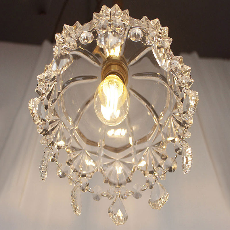 Sophia - Vintage Flower Shape Shade Ceiling Pendant Lamp With Crystal