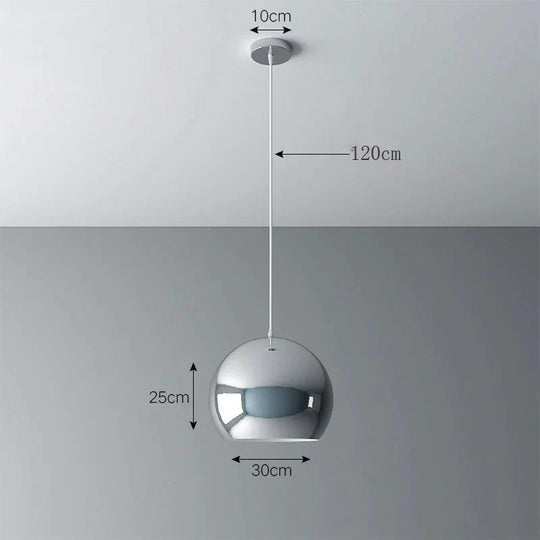Nordic Creative Chandelier Light Luxury Restaurant Simple Single Head Three Silver Bar Lamp /