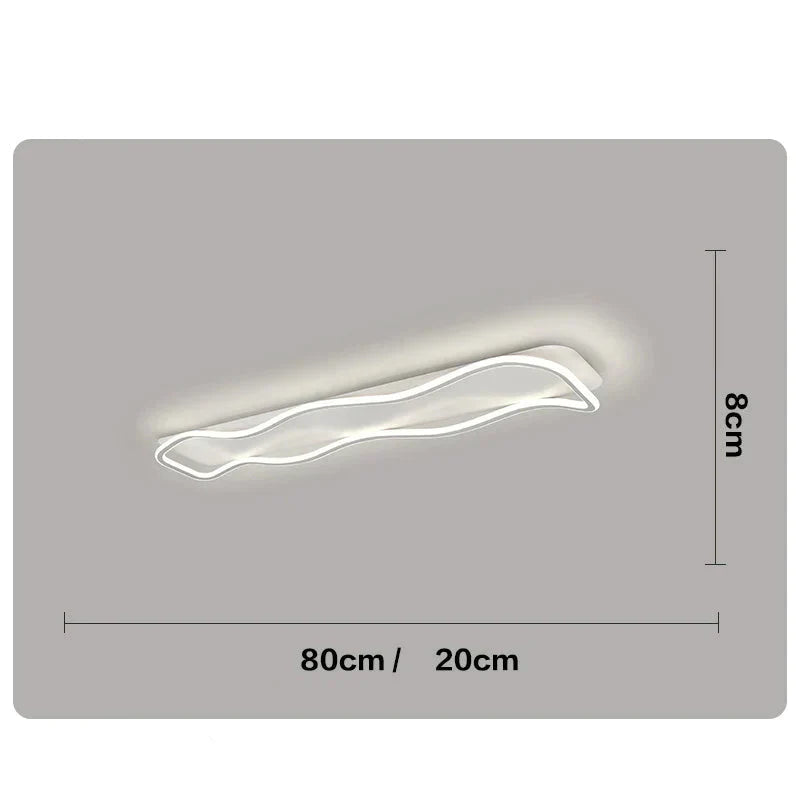 Corridor Lights Long Cloakroom Modern Simple Balcony Entrance Hall Wave Ceiling White / L 80Cm Light