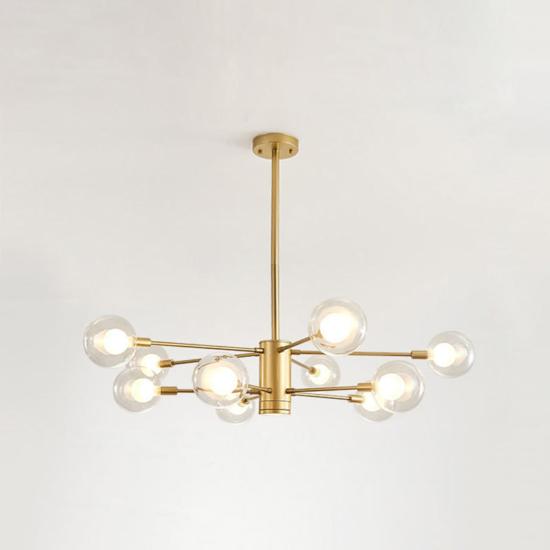 Electra - Modern Globe Suspension Hanging Pendant Light Style Corridor Clear Glass Chandelier In