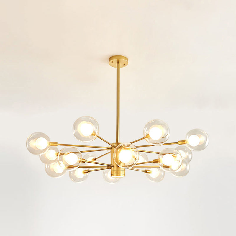 Electra - Modern Globe Suspension Hanging Pendant Light Style Corridor Clear Glass Chandelier In
